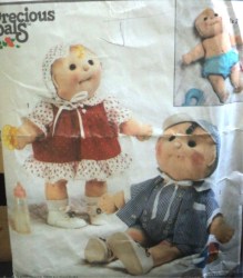 7119  SIMPLICITY 15'' SCULPTURED CHUBBY DOLL , GIRL BOY CLOTHES, UNDIES PATTERN UNCUT